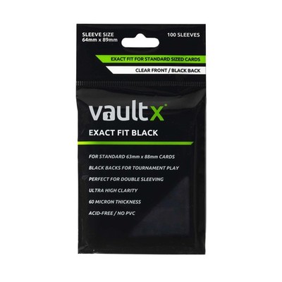 Vault X Black Exact Fit Card Sleeves (100 Pack) Perfect 100 Pack,