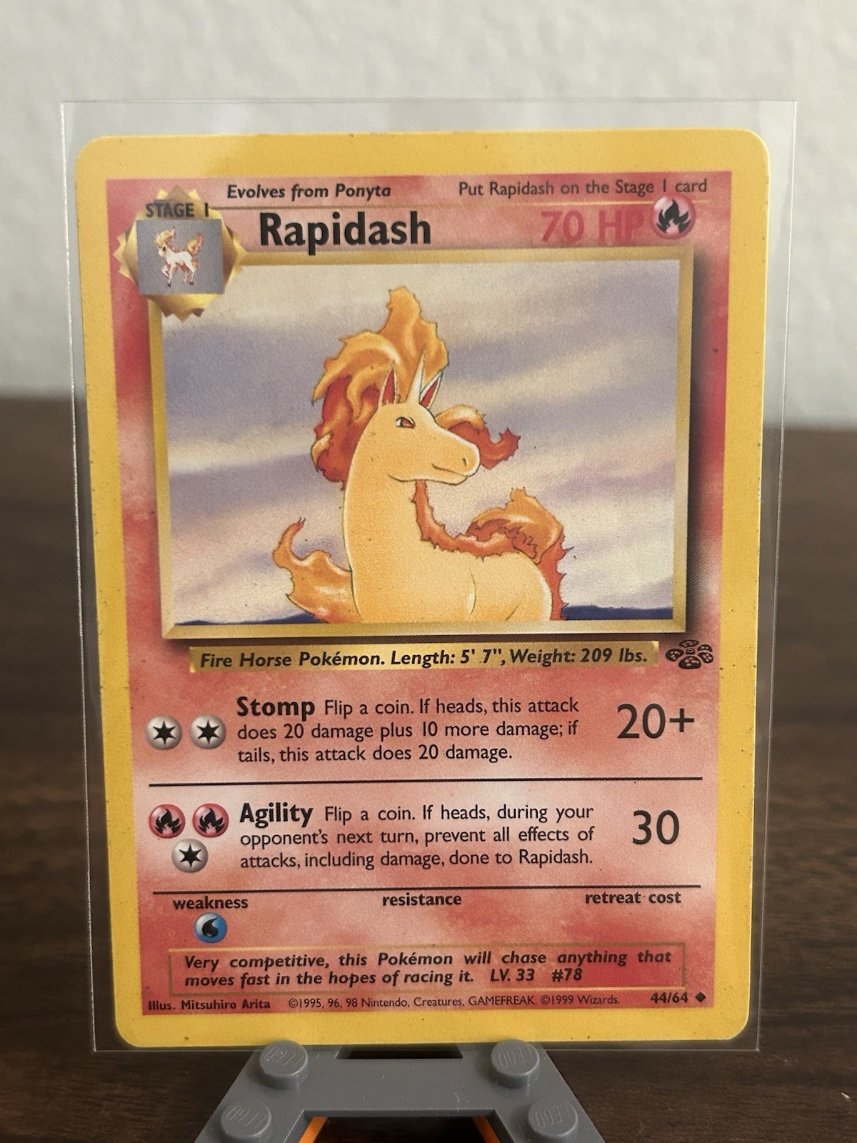 Pokémon Rapidash Base Set 2 Trading Card 44/64 1999