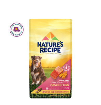 Nature's Recipe Grain Free Dog Food Salmon Sweet Potato 4lb Healthy Formula