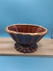 Vintage Hull Pottery 7.5" x " Brown Drip Planter #F63, Footed & Ribbed (1970s)