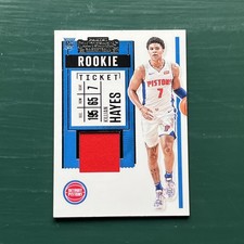 2020-21 Contenders Killian Hayes RC Rookie Ticket Jersey Patch #RS-KHY Pistons