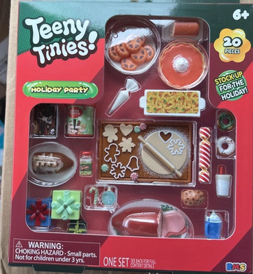 Teeny Tinies HOLIDAY PARTY Mini Food Playset Dollhouse - 20 Pc