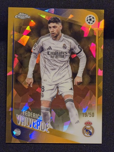 Federico Valverde /50 Gold Sapphire 2025-26 Topps Chrome UCC Real Madrid