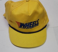 Vintage Wheels Discount Auto Supply Stores Yellow Trucker Baseball Hat 