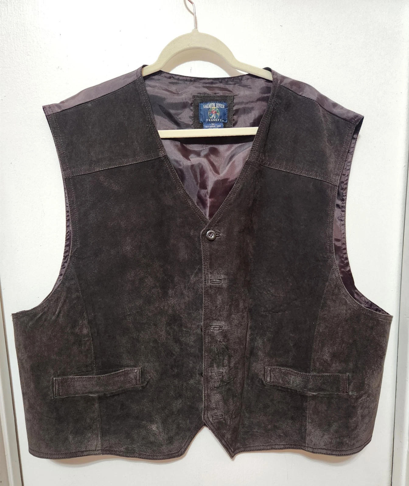 Salmon River Traders Mens Brown Suede Vest size 3X BNWOT