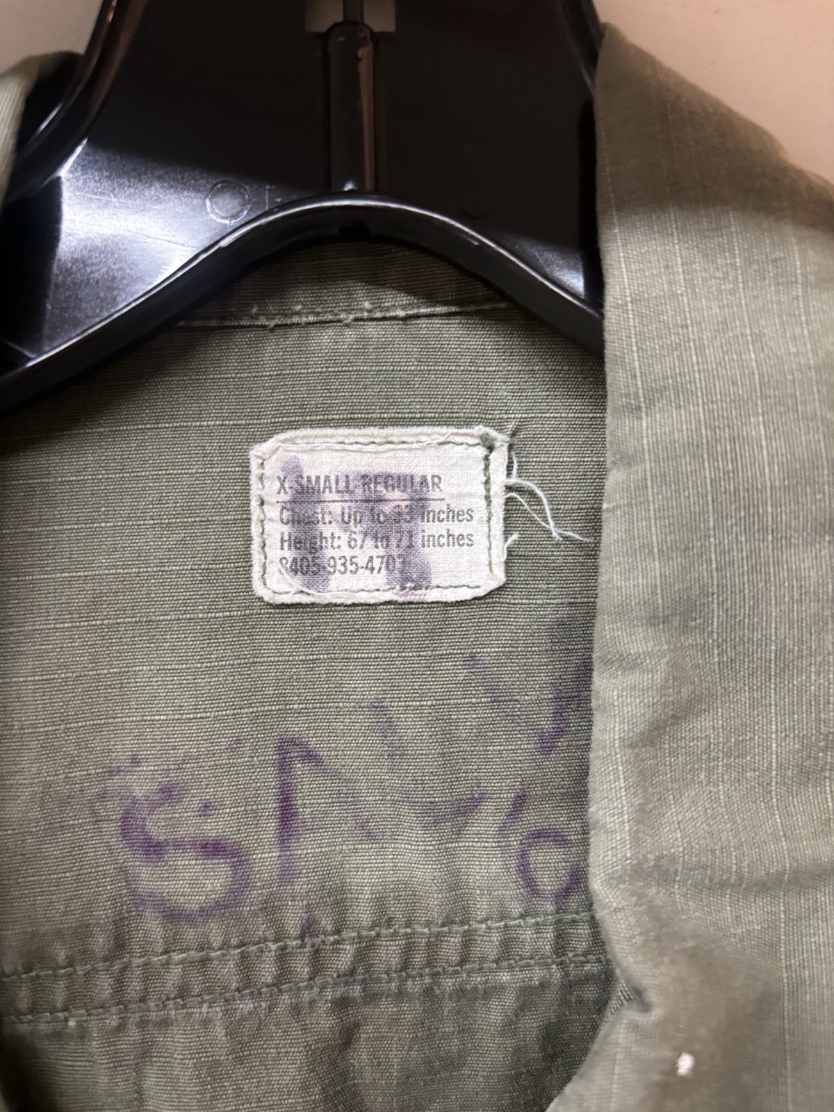 VINTAGE VIETNAM ORIGINAL JUNGLE JACKET RIPSTOP EXTRA SMALL REGULAR NICE