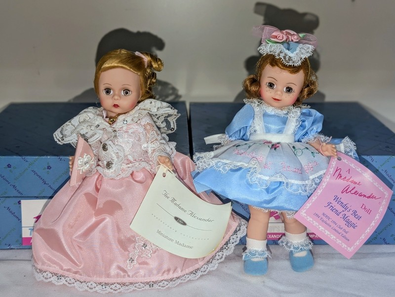 Madame Alexander 8" Doll LOT 1995 Miniature Madame & 1994 MADC Friend Maggie VTG