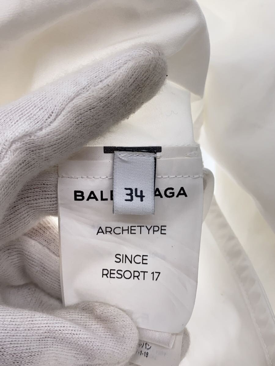 BALENCIAGA Long Sleeve Shirt, Size 34, Cotton, White, 492287 TWB04 thumbnail 4