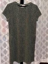LOFT Jacquard Textured Pocketed Tee Shift Dress in Soft Moss, size Small (A7)
