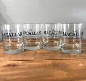 Macallan Single Highland Malt Scotch Whisky Glass Set of 4 Rocks Lowball Glasses