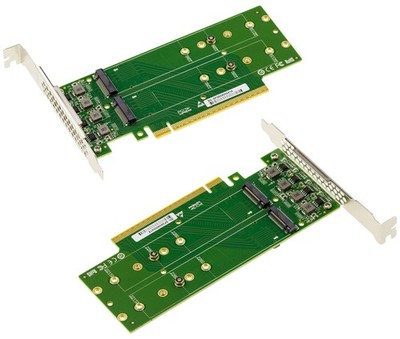 Karte Controller Pcie Gen 5.0 x16 für 4 SSD M.2 Nvme M Key Doppelt Face, Halter