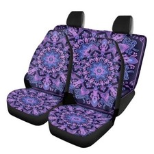 Howilath Car Seat Cover Full Set Universal Fit Interior Boho Mandala Flower