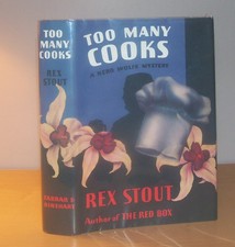 Too Many Cooks. Rex Stout. 1938 1st/1st. Facsimile DJ