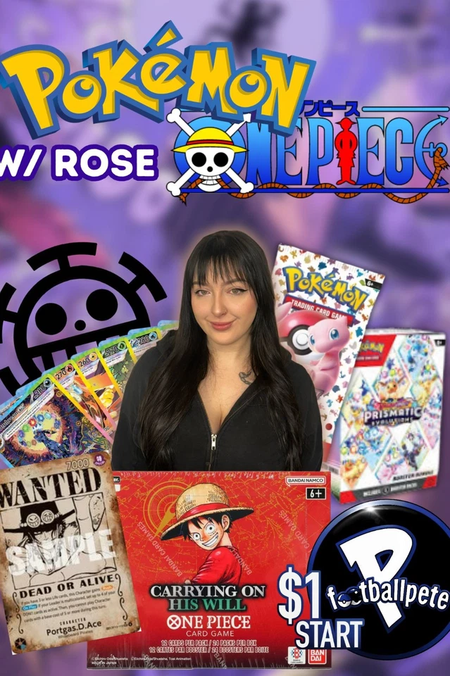 🏴‍☠️ 💥$1 START ONE PIECE & POKEMON!💥 🏴‍☠️ W/ROSE