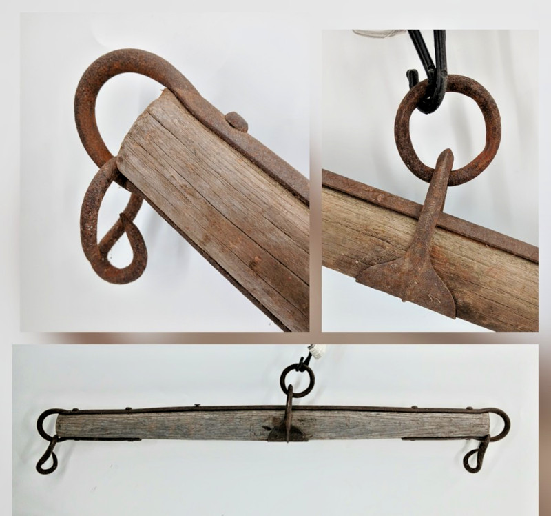 Antique Yoke Horse Ox Wooden Harness 32” W/Iron Hook & Rings Decor LOCAL PICK UP