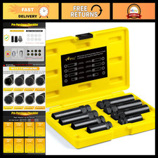 8pcs Universal Spline Lug Nut Socket Set Locking Wheel Key Removal Kit Cr-mo
