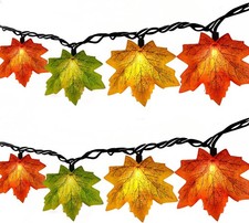 Maple Leaf String Lights Thanksgiving Decorations, Fall Garland Lights String