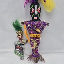 Lote de 2 muñecas VooDoo de Nueva Orleans hechas a mano pintadas a mano imán de 8 pulgadas y 4 pulgadas