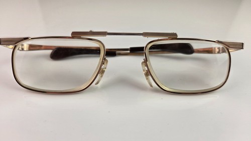 SlimFold III Kanda Japan Folding Eyeglasses Gold Metal Frames 47-21-135 Vintage
