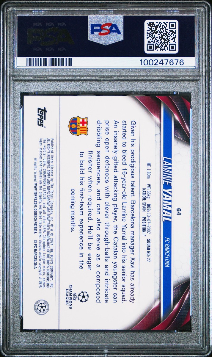 2023-24 TOPPS CHROME UEFA CLUB COMPETITIONS BLUE LAVA #64 LAMINE