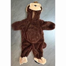 Infant Child Size 6 Months One Piece Monkey Brown  Tan Plush Costume Halloween