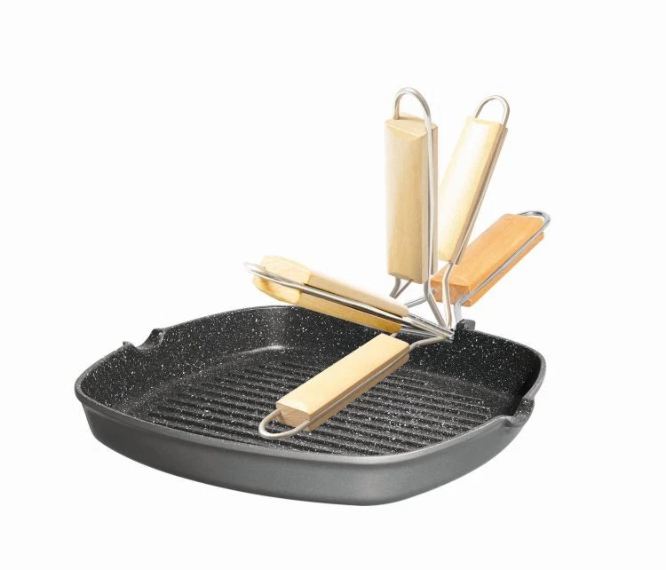 STONELINE® Sartén Barbacoa Sin Grasa 20x20cm Sartén Esquinera Gris Inducción IIWahl 13145