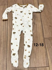 Kyte Baby Honey Bear Bamboo Zippered Footie, Size 12-18M