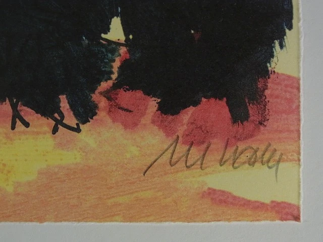 Armin Mueller-Stahl. Farbige Lithographie. Titel: Unter der Laterne. Signiert Mu - Bild 3 von 4