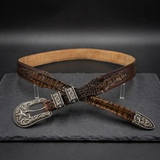 Tony Lama Western Ranger Belt Men’s 44 Brown Gator Leather Star Buckle C41505