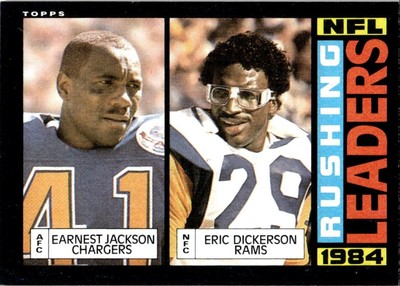 1985 TOPPS EARNEST JACKSON/ERIC DICKERSON G SAN DIEGO CHARGERS/LOS ANGELES RAMS