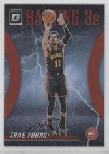 2023-24 Panini Donruss Optic Raining 3s Red Prizm 78/99 Trae Young #19 01su