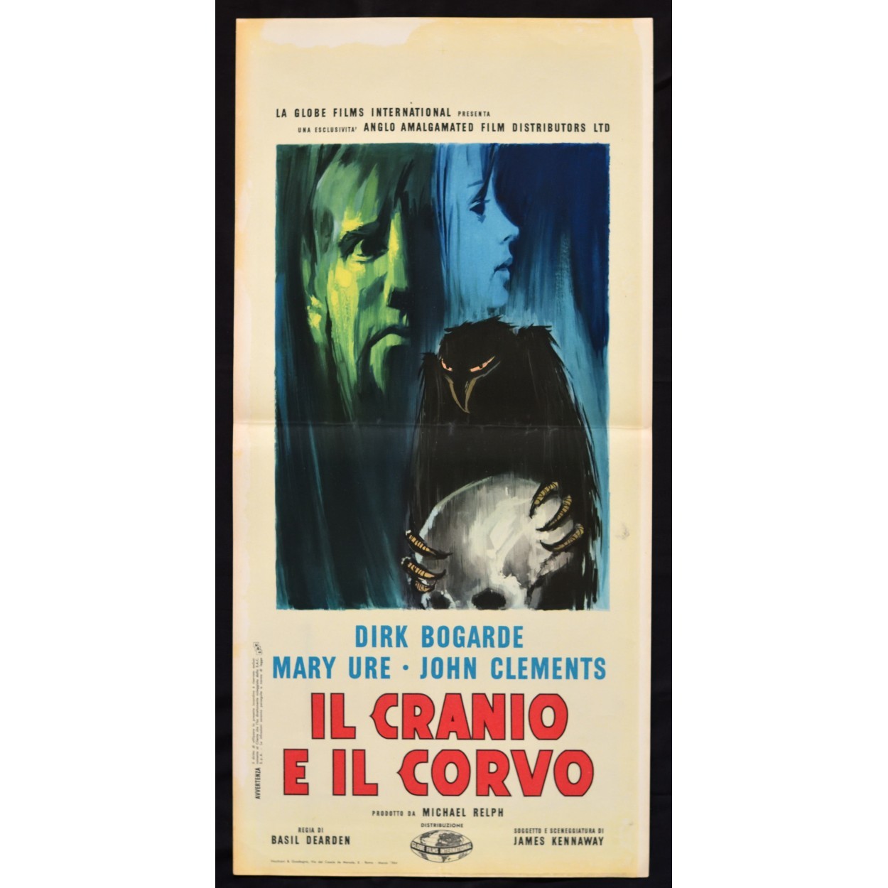 Locandina originale film Il cranio e il corvo (1963) - Regia di Basil Dearden