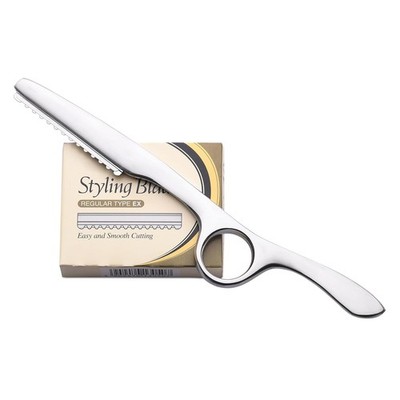 Styling Razor Silver + 10 original Blade Thinning Shaper Friseur Styling