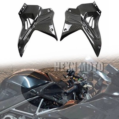 100% Carbon Fiber Front Fuel Gas Tank Cover For Kawasaki Ninja H2 H2R 2015-2023