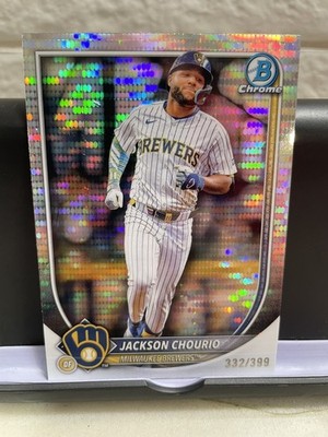 2025 Bowman Chrome Jackson Chourio Pulsar /399 #40 Milwaukee Brewers
