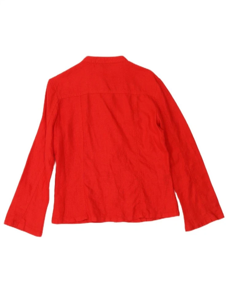 A WEAR Womens Utility Jacket UK 12 Medium Red Linen DY17 - Image 4 of 4