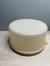 Tupperware Cake Carrier No Handle Base Lid 1257-5 / 1256-5 Vintage HARVEST GOLD
