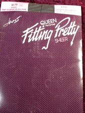 HANES FITTING PRETTY Sheer Sandalfoot Barely Black Queen 4X Pantyhose NOS