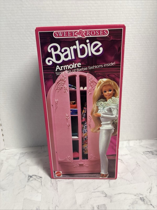 Barbie Sweet Roses Armoire #4763 VTG Mattel 1987 Pink Doll Dresser NEW MISB MIB