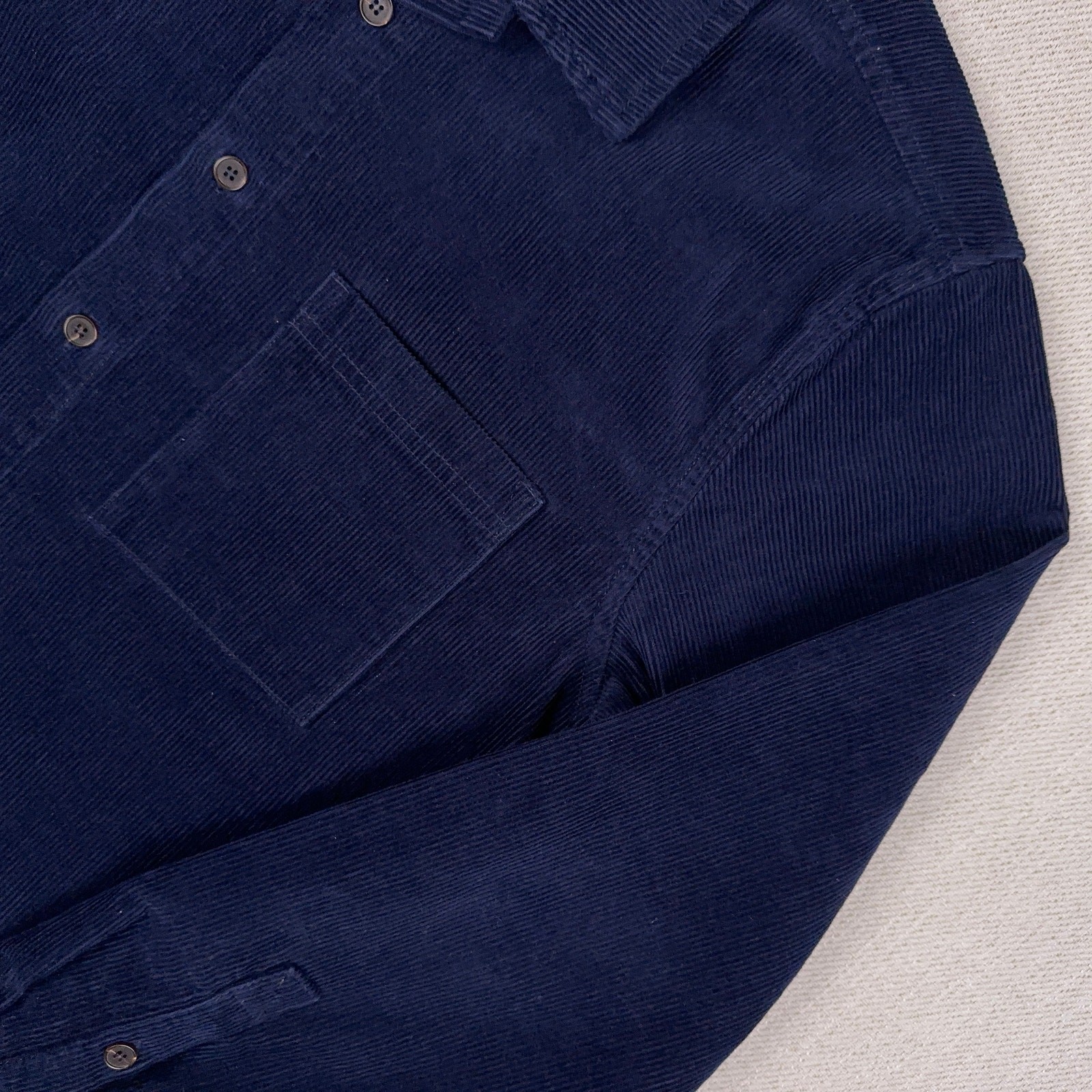 Rhythm. Heavy Corduroy Over Shirt Jacket Mens M Navy Blue Long Sleeve Button Up