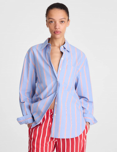 MADEWELL The Easy Shirt in Poplin - Calm Blue