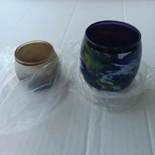 ThinkGeek Replacement Solar System Planet Drink Glass EARTH & MOON 3.5" 10 oz