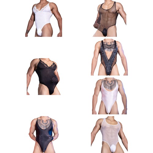 Mens Nightwear Sexy Swimwear Rave Jumpsuit Cosplay Leotard Carnival Bodysuit - Picture 2 of 89
