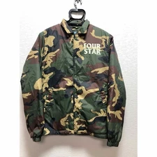 Four Star Camouflage Coach Jacket Nylon Streetwear Light Outer Japan