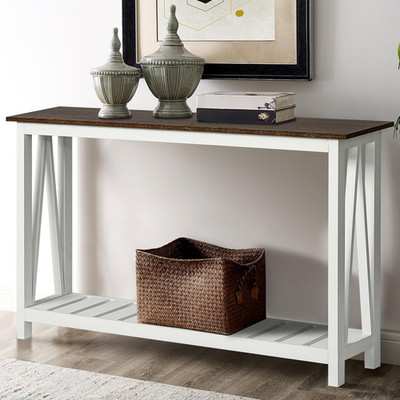 Choochoo Farmhouse Console Table Rustic Vintage Narrow Sofa Table For Entryway