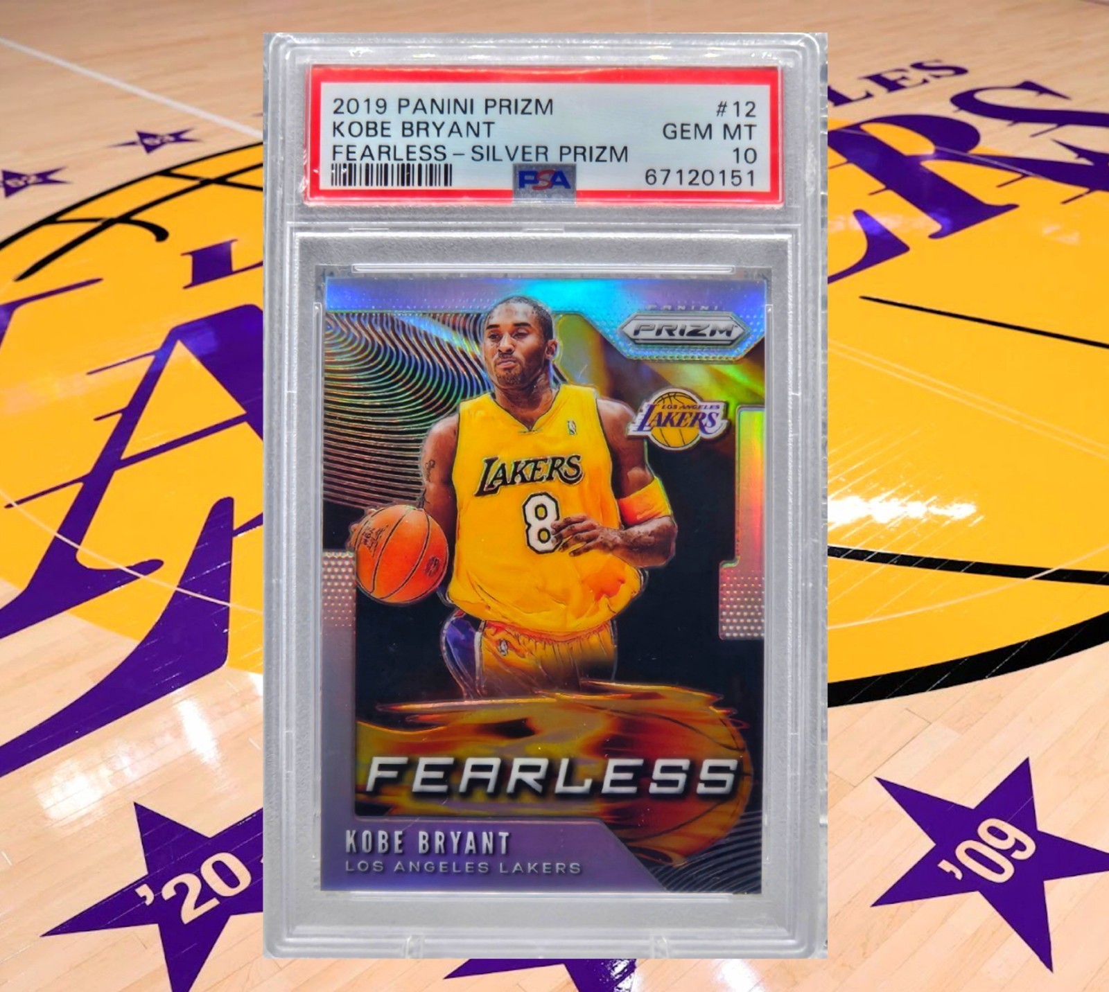 2019 Panini Prizm Fearless SILVER Prizm Kobe Bryant #12 PSA 10 GEM MINT Pop 72!