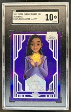 2023 Topps Chrome Disney 100 Asha Purple Refractor #/299 SGC 10