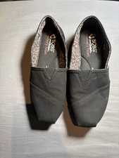 Skechers Bobs Plush Peace & Love Black Womens Wide Memory Foam Flats Shoes