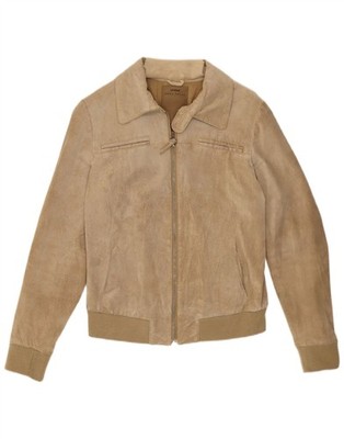 Conbipel Damen Bomber Wildleder Jacke IT 46 Large Beige Leder AK10