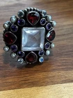 Vintage Nicky Butler 925 Sterling Silver Quartz Garnet Amethyst Ring Size 10